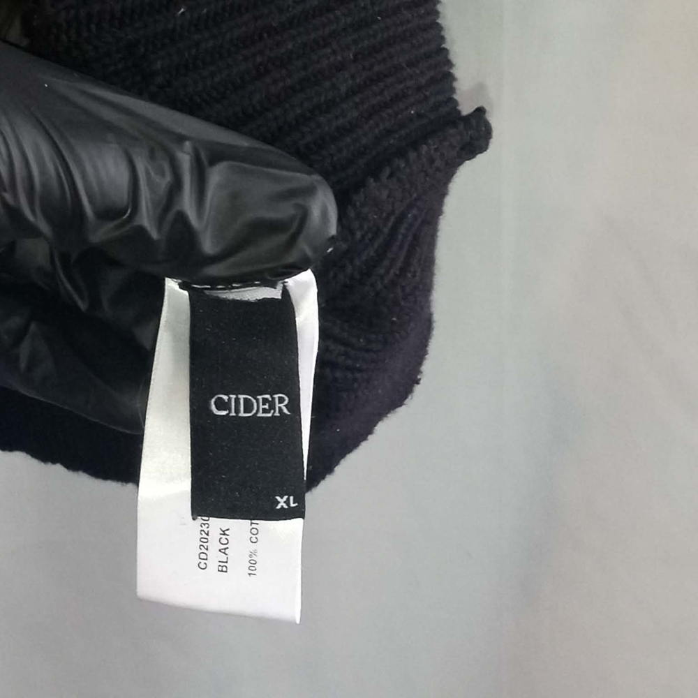 Cider XL Crop Black Cable-Knit Short Sleeve Sweater Goth Scandi Baddie Retro - Picture 5 of 6